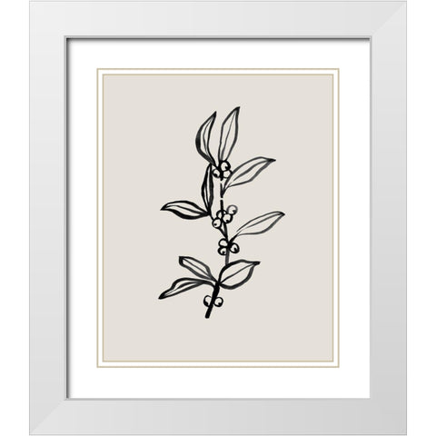Loose Holly Sketch I White Modern Wood Framed Art Print with Double Matting by Caroline, Emma