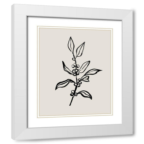 Loose Holly Sketch II White Modern Wood Framed Art Print with Double Matting by Caroline, Emma