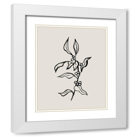 Loose Holly Sketch III White Modern Wood Framed Art Print with Double Matting by Caroline, Emma