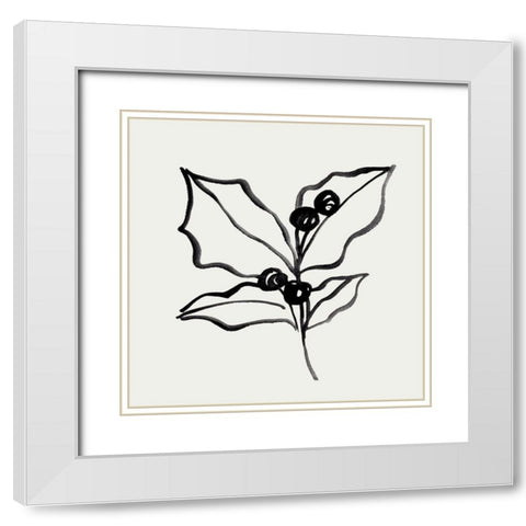 Holly Sketch I White Modern Wood Framed Art Print with Double Matting by Warren, Annie