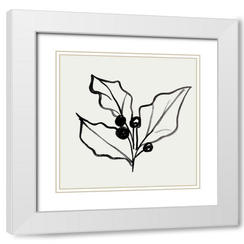Holly Sketch II White Modern Wood Framed Art Print with Double Matting by Warren, Annie