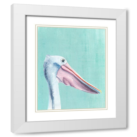 Exotic Bird on Blue III White Modern Wood Framed Art Print with Double Matting by Warren, Annie
