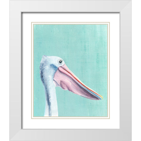 Exotic Bird on Blue III White Modern Wood Framed Art Print with Double Matting by Warren, Annie