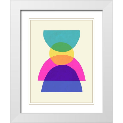 Bright Stack I White Modern Wood Framed Art Print with Double Matting by Barnes, Victoria