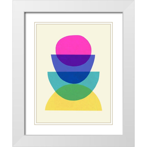 Bright Stack II White Modern Wood Framed Art Print with Double Matting by Barnes, Victoria
