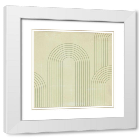 Sage Arches II White Modern Wood Framed Art Print with Double Matting by Barnes, Victoria