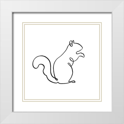 Critter Contour I White Modern Wood Framed Art Print with Double Matting by Barnes, Victoria