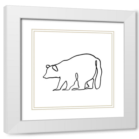 Critter Contour IV White Modern Wood Framed Art Print with Double Matting by Barnes, Victoria