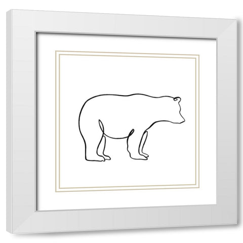 Critter Contour IX White Modern Wood Framed Art Print with Double Matting by Barnes, Victoria