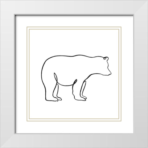 Critter Contour IX White Modern Wood Framed Art Print with Double Matting by Barnes, Victoria