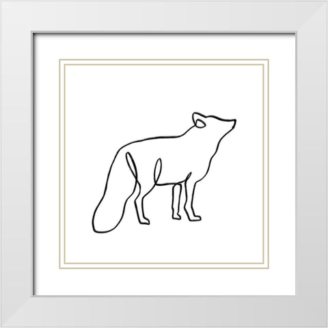 Critter Contour X White Modern Wood Framed Art Print with Double Matting by Barnes, Victoria