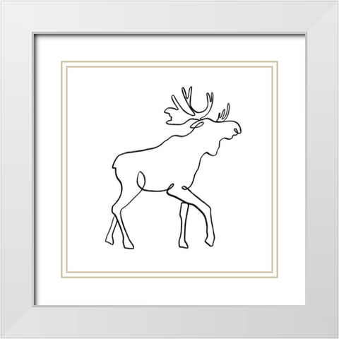 Critter Contour XI White Modern Wood Framed Art Print with Double Matting by Barnes, Victoria