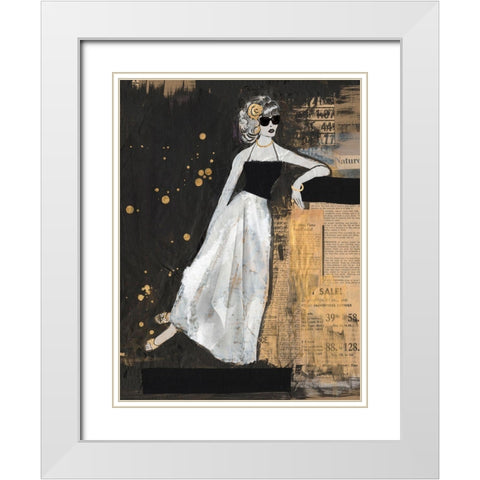 Glamour II White Modern Wood Framed Art Print with Double Matting by Longley, Alicia