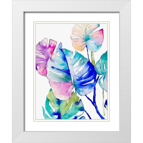 Prism Palms I White Modern Wood Framed Art Print with Double Matting by Parker, Jennifer Paxton