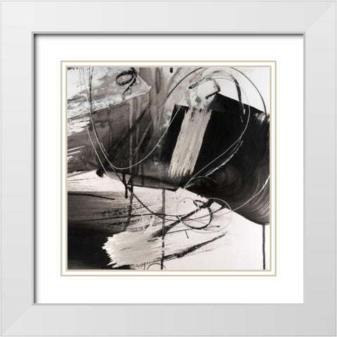 Contemporary III White Modern Wood Framed Art Print with Double Matting by Combs, Joyce