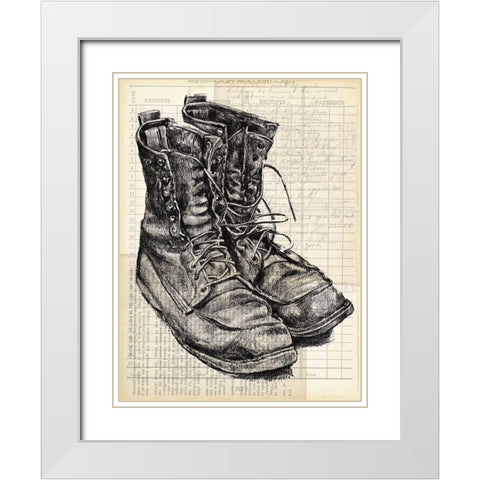 Boots on the Ground I White Modern Wood Framed Art Print with Double Matting by Parker, Jennifer Paxton