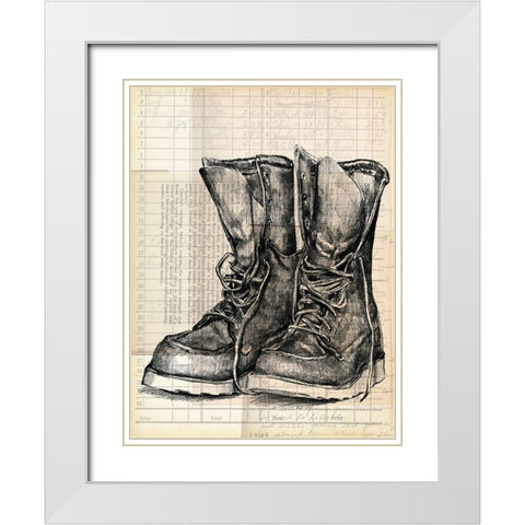 Boots on the Ground II White Modern Wood Framed Art Print with Double Matting by Parker, Jennifer Paxton