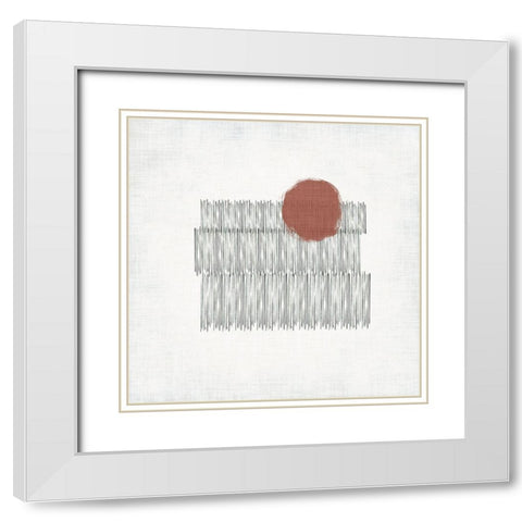 Hatched Colorblock IV White Modern Wood Framed Art Print with Double Matting by Parker, Jennifer Paxton