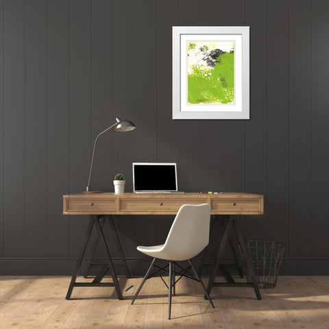 Peeking Through I White Modern Wood Framed Art Print with Double Matting by Combs, Joyce