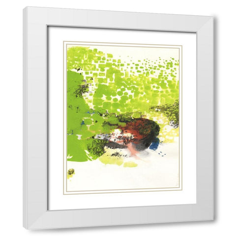 Peeking Through II White Modern Wood Framed Art Print with Double Matting by Combs, Joyce