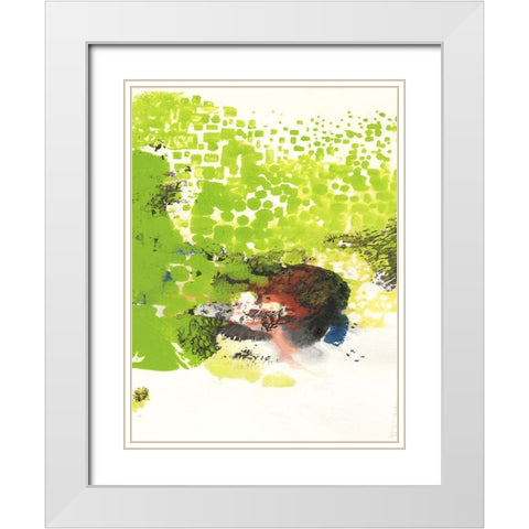 Peeking Through II White Modern Wood Framed Art Print with Double Matting by Combs, Joyce