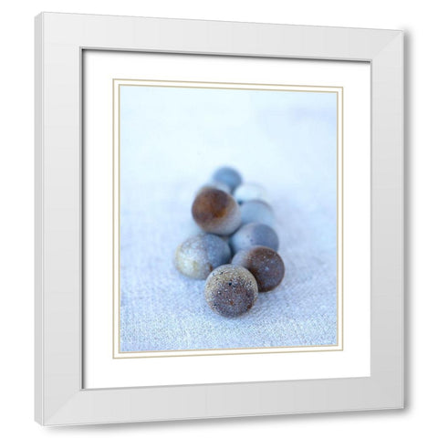 Eggs on Linen White Modern Wood Framed Art Print with Double Matting by Soderman, Tania