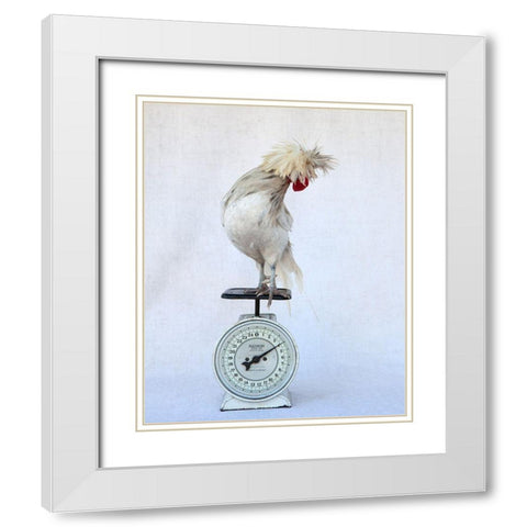 Rod on Scale White Modern Wood Framed Art Print with Double Matting by Soderman, Tania