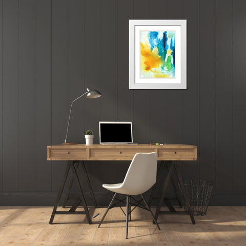 Summer Skies II White Modern Wood Framed Art Print with Double Matting by Combs, Joyce