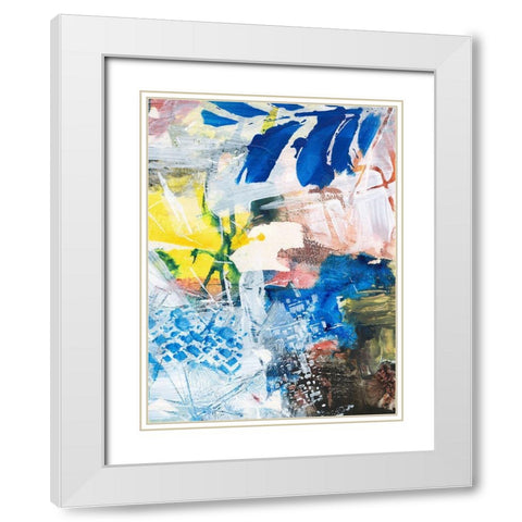 Step Out III White Modern Wood Framed Art Print with Double Matting by Combs, Joyce