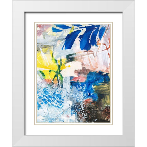 Step Out III White Modern Wood Framed Art Print with Double Matting by Combs, Joyce
