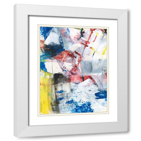 Step Out IV White Modern Wood Framed Art Print with Double Matting by Combs, Joyce