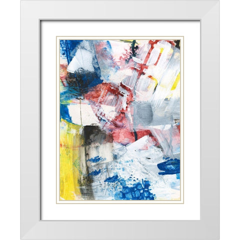 Step Out IV White Modern Wood Framed Art Print with Double Matting by Combs, Joyce