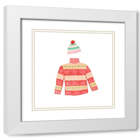 Tacky Sweaters III White Modern Wood Framed Art Print with Double Matting by Vess, June Erica
