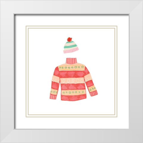 Tacky Sweaters III White Modern Wood Framed Art Print with Double Matting by Vess, June Erica