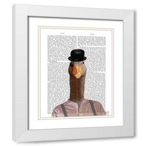 Clockwork Orange Goose White Modern Wood Framed Art Print with Double Matting by Fab Funky