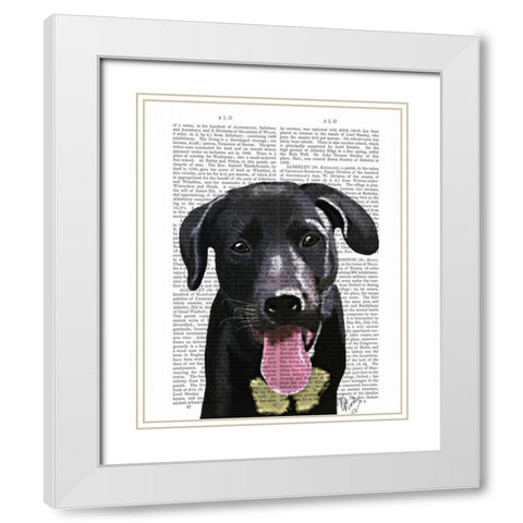 Black Labrador Plain White Modern Wood Framed Art Print with Double Matting by Fab Funky