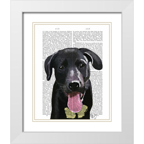 Black Labrador Plain White Modern Wood Framed Art Print with Double Matting by Fab Funky
