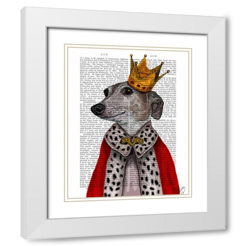 Greyhound Queen White Modern Wood Framed Art Print with Double Matting by Fab Funky