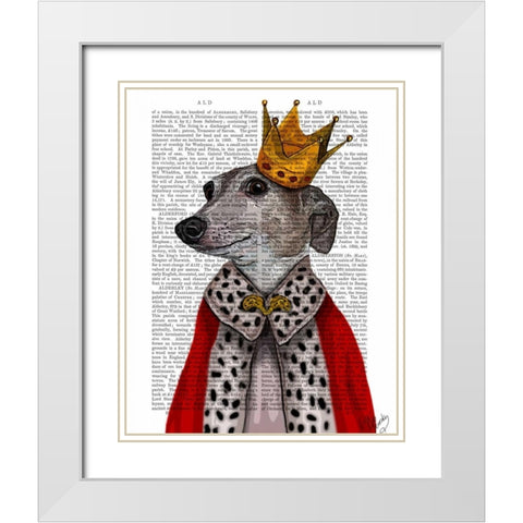 Greyhound Queen White Modern Wood Framed Art Print with Double Matting by Fab Funky