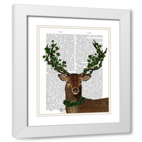 Green King White Modern Wood Framed Art Print with Double Matting by Fab Funky