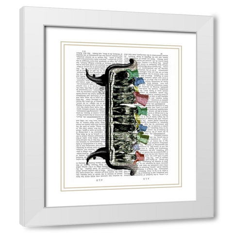 Dogs on Sofa White Modern Wood Framed Art Print with Double Matting by Fab Funky