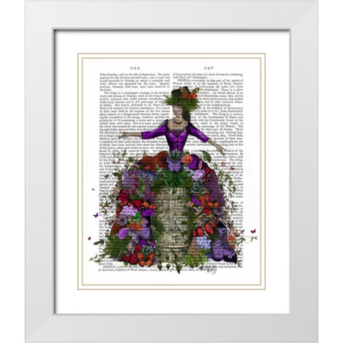 Butterfly House Queen White Modern Wood Framed Art Print with Double Matting by Fab Funky