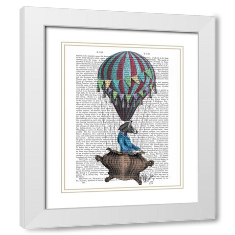 Flying Zebra White Modern Wood Framed Art Print with Double Matting by Fab Funky