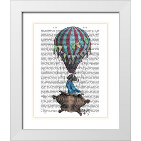 Flying Zebra White Modern Wood Framed Art Print with Double Matting by Fab Funky