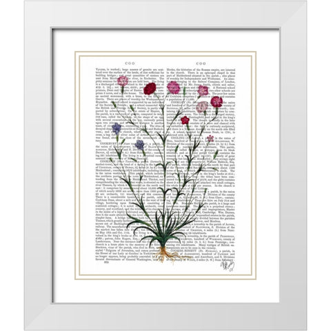 Italian Carnation 5 White Modern Wood Framed Art Print with Double Matting by Fab Funky