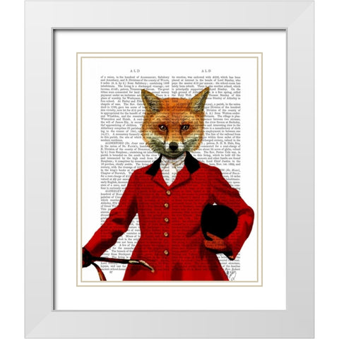 Fox Hunter 2 Portrait White Modern Wood Framed Art Print with Double Matting by Fab Funky