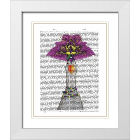 Goose Mardi Gras Headdress White Modern Wood Framed Art Print with Double Matting by Fab Funky