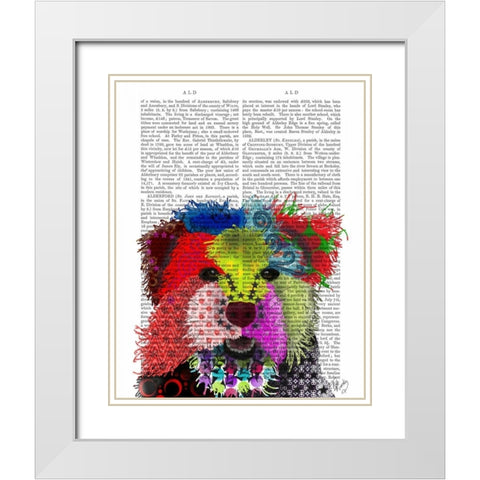 Yorkshire Terrier - Patchwork  White Modern Wood Framed Art Print with Double Matting by Fab Funky