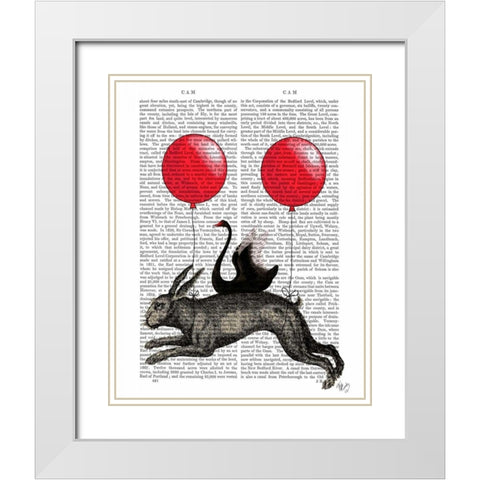 The Hare Ship White Modern Wood Framed Art Print with Double Matting by Fab Funky