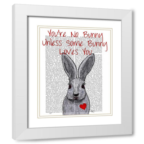 Youre No Bunny White Modern Wood Framed Art Print with Double Matting by Fab Funky